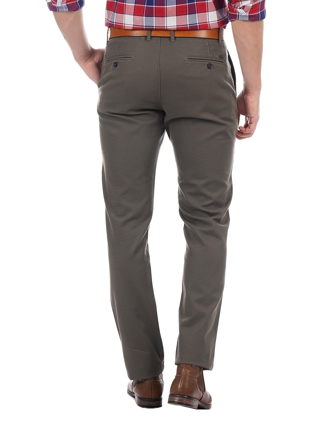 U.S.Polo Assn. Men Casual Wear Solid Grey Trouser